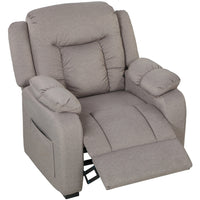 HOMCOM Massage Recliner with Quiet Motor - Brown-Eight massage points sooth back, waist, thighs, legs with customizable timers