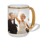 Bureau en Gros Impression - Tasse en or métallique-Bordure et poignée dorées