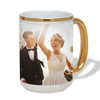 Bureau en Gros Impression - Tasse en or métallique-Bordure et poignée dorées