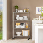 Seville Classics 4-Tier Home Storage Steel Wire Shelving - 30" L x 14" W x 48" H-10