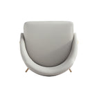 Manhattan Comfort Gracie 24.2" Modern Leatherette Upholstered Dining Chair - Stone and Gold - Set of 4-22.6" L x 23" W x 34.3" H