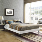Modway Tessie Vinyl Full Bed Frame with Squared Tapered Legs - White-Upholstered in Vinyl