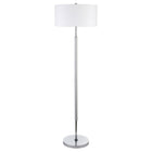 Hudson&Canal Simone 2-Light Floor Lamp with Fabric Shade - Cool Grey/Polished Nickel/White-Industrial design for your living room, office space, bedroom, or reading nook