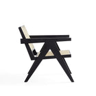 Manhattan Comfort Hamlet 22.64" Industry Chic Accent Chair - Black and Natural Cane - 2 Pack-Seat Height Measures: 14.57 in. With Weight Capacity of 275 Lbs