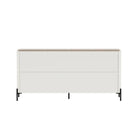 Manhattan Comfort Abbey Modern Accent Cabinet and Sideboard - Maple and Off White - Set of 2-30 Day Limited Manufacturer's Warranty