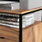 Vinsetto Mobile Letter/A4 Filing Cabinet with Drawers & Hanging Bars - Rustic Brown-Melamine coated particleboard and powder-coated steel frame ensures sturdiness and is easy to clean
