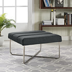 Modway Reach Upholstered Fabric Ottoman - Grey-Plush Upholstered Fabric Cushions