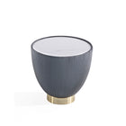 Manhattan Comfort - Ensemble de 3 tables Anderson modernes en similicuir : table basse et tables d’appoint - crème et gris-10