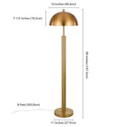 Hudson&Canal - Lampadaire York 58" de haut avec abat-jour en métal - Laiton/laiton-Comprend un cordon de 8 pieds avec interrupteur à prise rotative