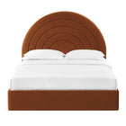 Modway Solana Arched Performance Velvet Queen Platform Bed - Rust-Platform Bed Frame