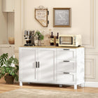 HOMCOM - Buffet moderne 47,2 po L avec portes à fermeture en douceur - blanc-Armoire à deux niveaux offrant un espace de rangement spacieux et dissimulé pour casseroles et poêles 