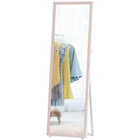 HOMCOM Full Length Mirror - 21" W x 64" H - Pink-Elegant floor mirror with dual-tone frame enhances room style 