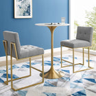 Modway Privy Upholstered Fabric Counter Stool - Gold Light Gray - Set of 2-Soft Polyester Fabric Upholstery