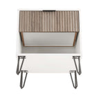 Manhattan Comfort DUMBO 20.07" Modern 1-Drawer Nightstand 2-Piece Set - White/Rustic Grey-10