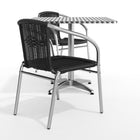 Flash Furniture – Table carrée de 31,5 po en aluminium, 2 sièges noirs en rotin, int/ext (TLH-ALUM-32SQ-020BKCHR2-GG)-Assemblage nécessaire