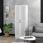 HOMCOM 69" H Storage Cabinet with Shelves - White-Features soft close hinges, allows the cabinet door to gently close before completely closing 