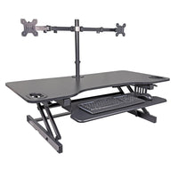 Rocelco 45" Adjustable Desk Riser with Dual Monitor Mount-ADR45 has enhanced Vertical Range (EVR)