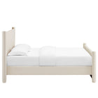Modway Rael Performance Velvet Full Platform Bed - Alabaster-Assembly Required