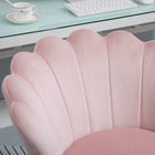 HOMCOM - Chaise de bureau en velours à dossier moyen avec roulettes pivotantes - rose-Roues et siège pivotants assurent une mobilité facile et rapide