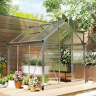 Outsunny - serre en polycarbonate - 6 pi x 6 pi x 6,6 pi - argent-Le panneau PC transparent vous permet d'observer les plantes à l'intérieur  
