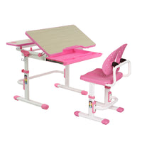 TygerClaw Adjustable Height Childrens Desk with Storage - Pink-The tiltable desktop feature enhances the angle, making it more conducive for writing, reading, and drawing