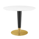 Modway Zinque 36" Dining Table - Gold White-Modern Dining Table