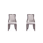 Manhattan Comfort - Lot de 2 chaises de salle à manger traditionnelles Grand 18,5 po en similicuir gris clair-Chaise de salle à manger traditionnelle pour usage en salle à manger lot de 2