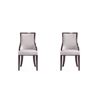 Manhattan Comfort - Lot de 2 chaises de salle à manger traditionnelles Grand 18,5 po en similicuir gris clair-Chaise de salle à manger traditionnelle pour usage en salle à manger lot de 2