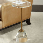 Plata Import Sarah Table d'appoint ronde en acrylique de 12 po de largeur - Dorée -Type de base de table piédestal