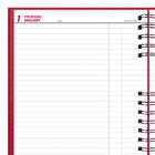 Brownline - 2026 Agenda quotidien CoilPro avec couverture rigide et reliure spirale double - 10 po x 7-7/8 po - Rouge - Anglais-Onglet laminés autocollants