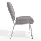 Flash Furniture HERCULES Series 21"W Stacking Church Chair - Silver Vein Frame - Grey Fabric-Waterfall Seat reduces pressure on your legs