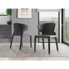 Manhattan Comfort - Lot de 2 chaises de salle à manger Conrad 52 cm style mid-century modern, revêtement en similicuir gris-Cadre en métal durable