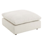 Modway Commix Down Filled Overstuffed Boucle Fabric Ottoman - Ivory-Solid Wood Construction