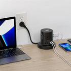Uncaged Ergonomics Wireless Retractable Power Strip with Auto Cord Management & Wireless Charger - White-Auto-Retracting 6ft Cord: Pull the exact length you need, retract instantly for clutter-free storage