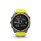 Garmin - fēnix 8 – 51 mm, saphir solaire, titane avec bracelet en silicone jaune/graphite Amp-9