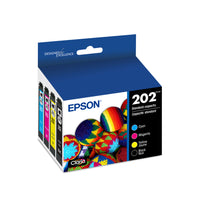 Epson T202 Claria Ink Cartridge Combo Pack - Standard Capacity - Black/Colour CMY-Sharp text and brilliant colour for high-quality results, fast-drying ink