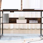 HOMCOM Adjustable Drafting Table with Storage Shelf - 47.25" L x 23.5" W x 29.5" H - Rustic Brown-Assembly required