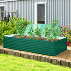 Outsunny Galvanized Raised Garden Bed - 94.5" L x 47" W x 24" H - Green-Suitable for cultivating herbs, flowers, and vegetables 