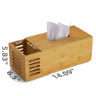 Officemate - Boîte à mouchoirs multifonctionnelle rectangulaire en bambou - Grain de bois naturel-Peut être empilé ou combiné avec d'autres produits en bambou