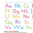 Ashley Productions Placemat Studio Smart Poly Manuscript Handwriting Learning Placemat - 13" x 19" - 10 Pack-Write-on/wipe-off surface
