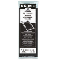 Gemex Slide Clamp Spines for Report Covers - Letter Size - 11" - 1/8" Capacity - Black - 25 Pack-Black Spines