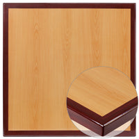 Flash Furniture – Dessus de table carré en résine de 36 po à deux tons, cerisier et acajou (TP2TONE3636)-Ensemble de 2 dessus de table de restaurant