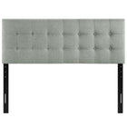Modway Emily Upholstered Fabric King Headboard - Grey-Soft polyester upholstering