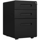 Vinsetto 3-Drawer Letter/A4 Filing Cabinet with Wheels Lockable - Black-Blends well into any office décor, fits under most desks or home office study
