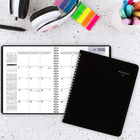 AT-A-GLANCE - Agenda mensuel 2026 - 8 3/4 po H x 6 7/8 po l - noir - bilingue-Couverture en similicuir noir