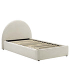 Modway Resort Performance Velvet Arched Round Twin Platform Bed - Alabaster-Twin Size Platform Bed