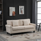 HOMCOM Modern 3-Seater Corduroy Sofa Couch with Rolled Armrest - Beige-Pocket spring cushion well adapts the contours of your body for exceptional comfort and minimize partner disturbance   