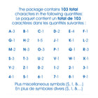Creative Start Vinyl Self-adhesive Letters - Numbers & Symbols - 3" - Black - 103 Characters Per Pack-Includes A-Z capital letters, 0-9 numbers, and miscellaneous symbols in Helvetica