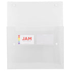 JAM Paper Plastic Portfolio with Two Button Snap Closure - 9 1/2" x 12 1/2" x 3/4" - Clear -Size: 9.5" x 12.5" x 0.75"