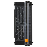 Fiskars 12" Portable Paper Trimmer-Fiskars Recycled SureCut Paper Trimmer (12 in.) features a stainless steel wire cut-line, and a deck made of 100% post-consumer recycled materials
